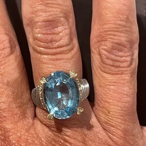 Woman’s ring with Oval Blue Topaz